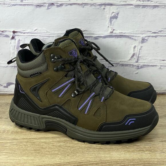 Orthofeet Dakota 894 Waterproof Hiking Boots Women's 9 Olive Comfort Lace Up - Picture 1 of 9